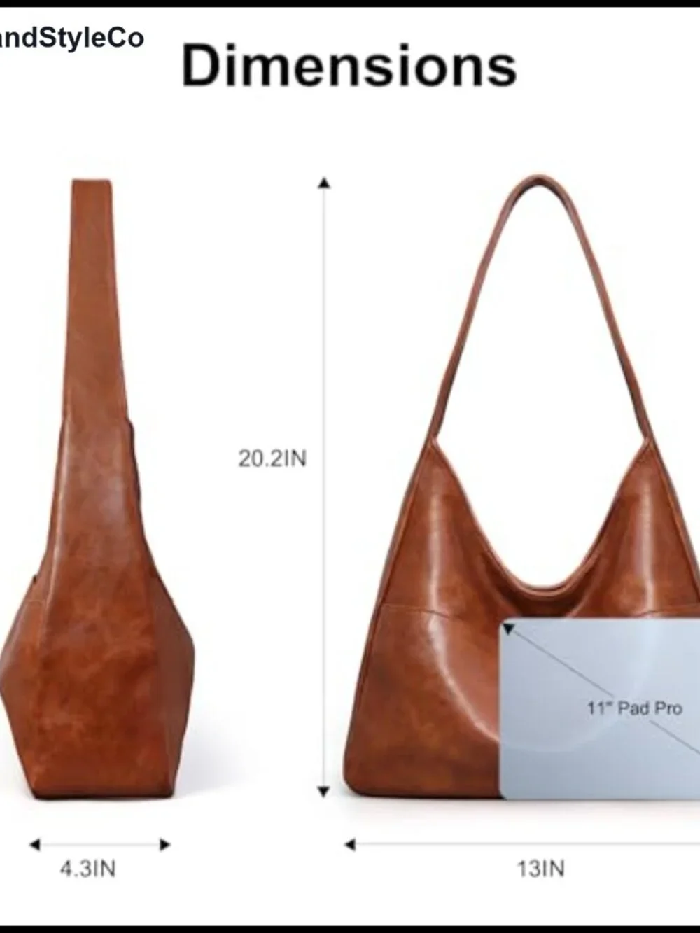 Sinuoda Slouchy Hobo Shoulder Bag Vegan Leather Faux Leather Purse